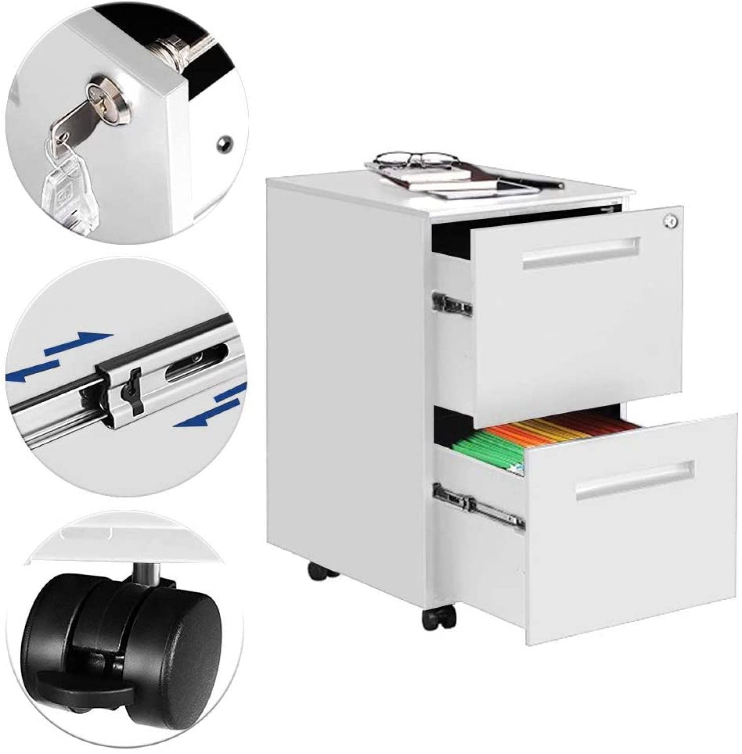 Archivador Metálico con Cerradura para Oficina Tienda Ofitura