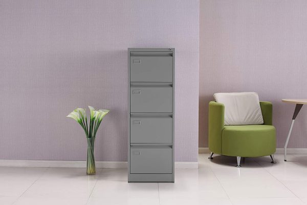 Archivador Metálico Tipo Bisley Blanco con 4 Cajones Tienda Ofitura