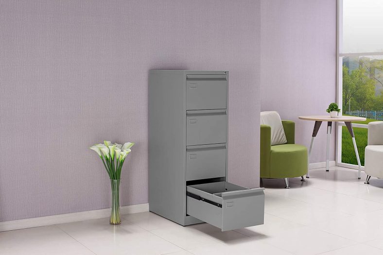 Archivador Metálico Tipo Bisley Blanco con 4 Cajones Tienda Ofitura